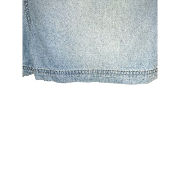Y2K No Boundaries Womens Denim Overall Shorts Romper XXL (19) Light Wash Jean - Picture 6 of 8